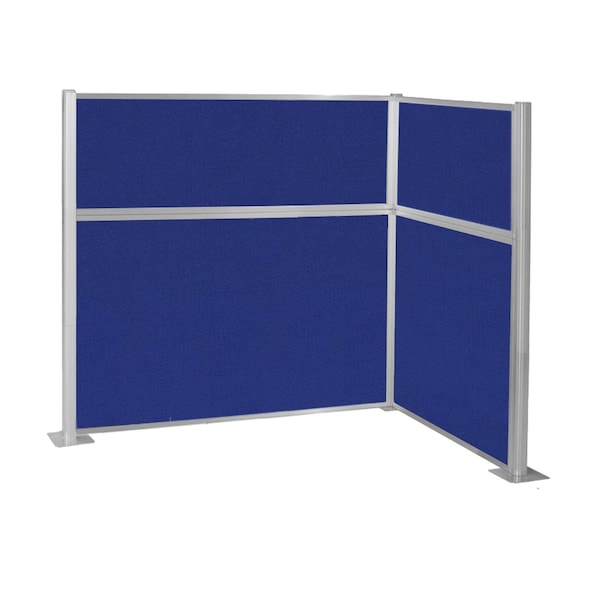Versare Pre-Configured Hush Panel Cubicle (L Shape) 6' x 4' Royal Blue Fabric 1859325 - main